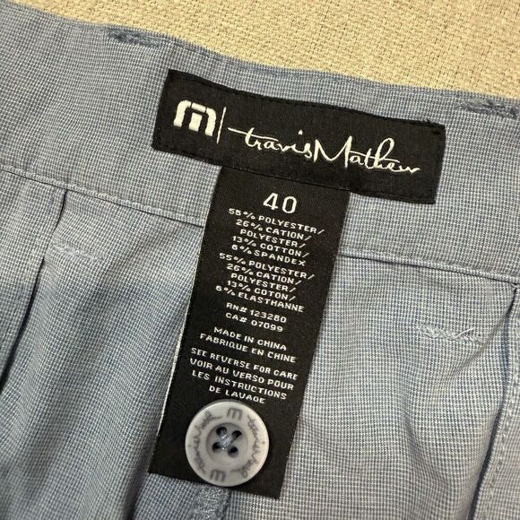 Travis Mathew Blue Performance Stretch Golf 10” Shorts Pockets Mens size 40 - Picture 3 of 7